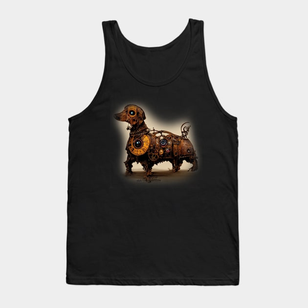 Dachshund Surreal Steampunk Artwork, Dog Lover Tank Top by maxdax